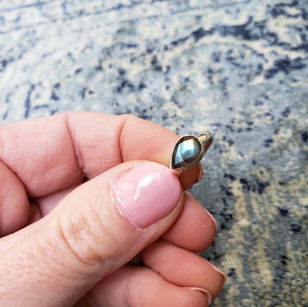 Petite Rose-Cut Labradorite Ring
